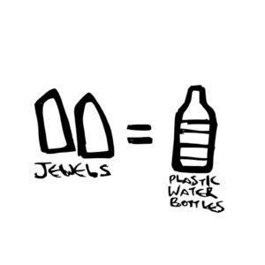 Transparent jewels look like plastic water bottles illustration