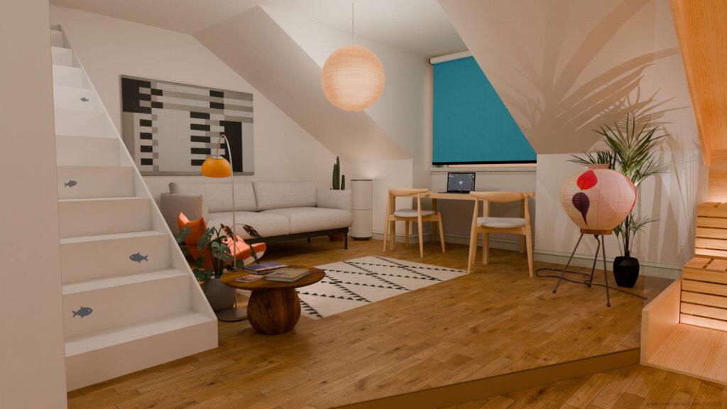 Lounge Visualization of Scottish Flat