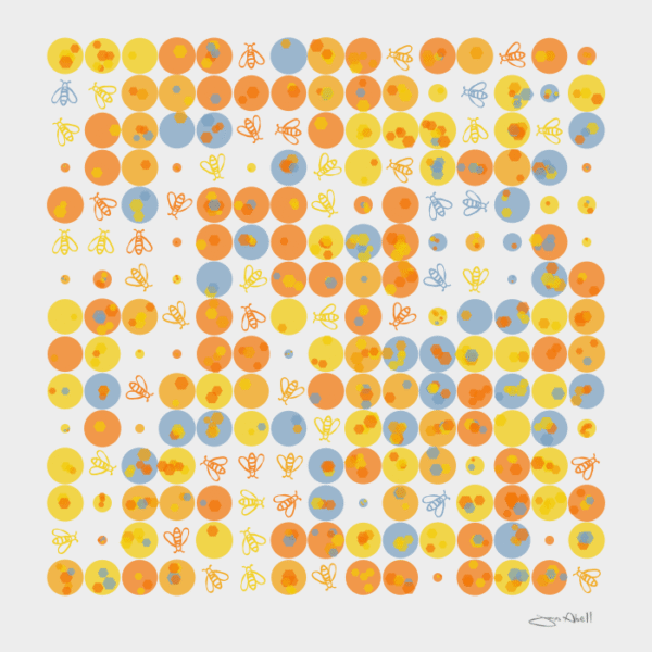 py5 grid with drawing 15x15 grid python art signed