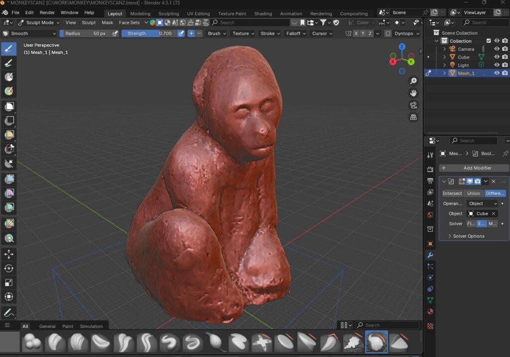 Blender cleanup Sculpt mode for photogrammetry