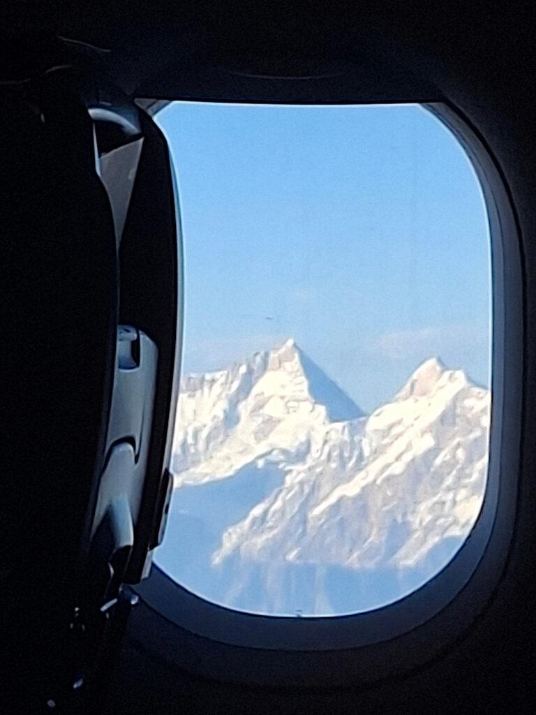 View of Himalayas flight from Kathmandu to New Delhi
