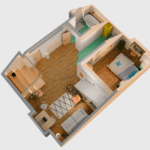 Birds Eye Flat Scotland 3D Blender